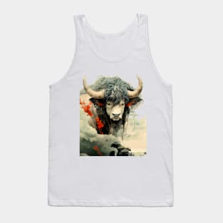 Chinese Mythology: The White Bull of Kunlun (Knock-Out with light background) Tank Top